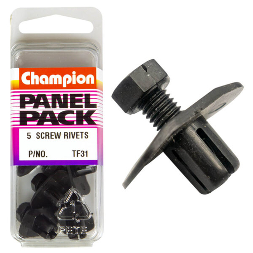 Push Rivets-Col: Black-Len: 9Mm-Hole: 8Mm-Head: 14X22Mm