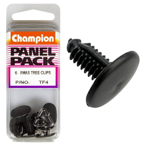 Xmas Tree Clips-Col:Black-Len:16.3Mm-Stem Dia: 7.8Mm-Head:14.8Mm