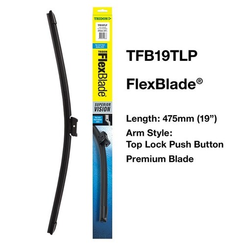 Wiper Blade Flexblade 19" Top Lock Push Button