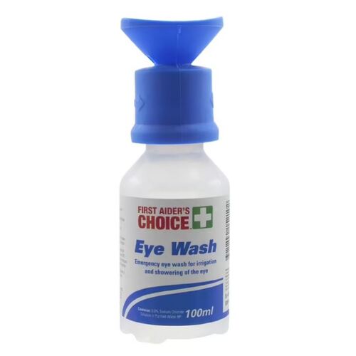 First Aiders Choice Eyewash and Irrigation Solution 100mL SINGLE USE