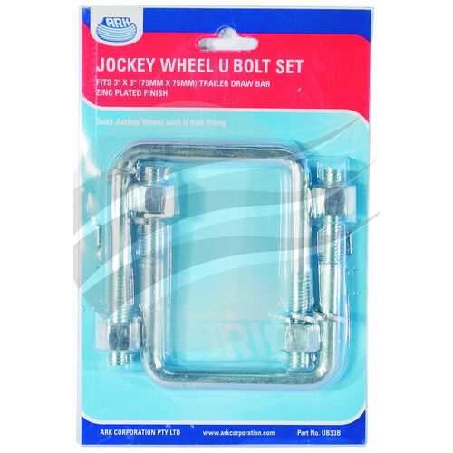 Packet 2 U-Bolt 3" X 3" With Nuts & Spring Washers 75Mm X 75Mm