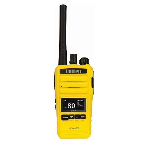 Uniden 5W Uhf Yellow Ip67 Voice Eng, Smart Key - UH755Y