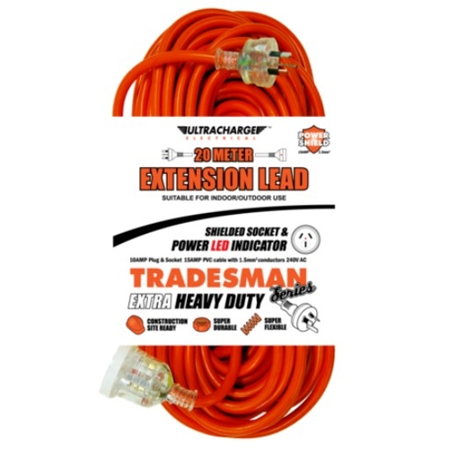 Ultracharge Trade Extenion Lead 20Mtr- 10A Plug