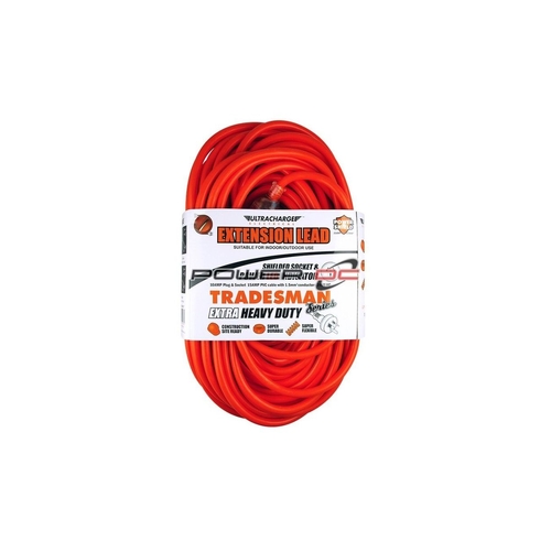 Ultracharge Tradesman Heavy Duty 30m Extension Lead 15amp with 10amp Plugs - UR240-30T