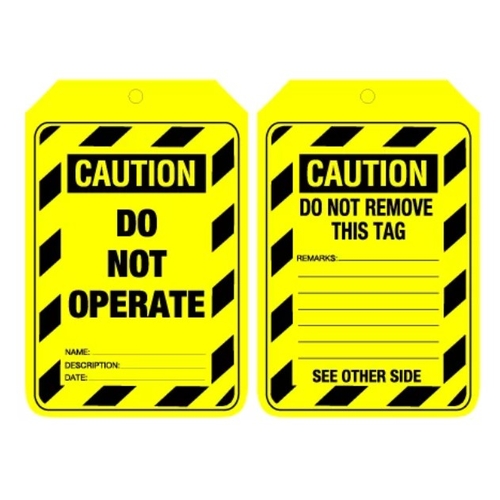 Yellow Lockout Tags 100Pk