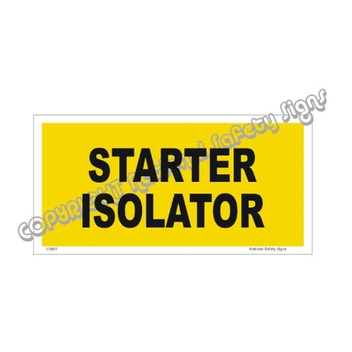 Starter Isolator Sticker 100x50mm - V2661