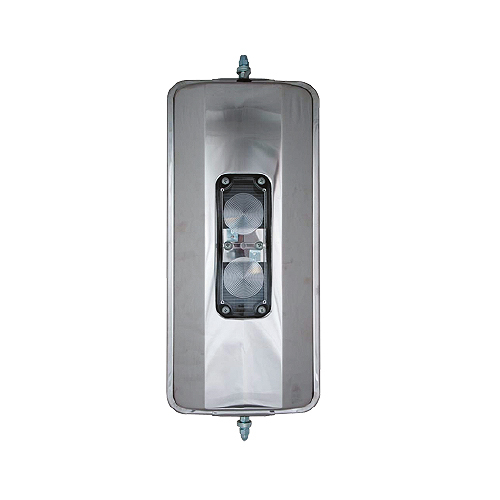 Mirror Assembly 16"x7.5" Stainless Steel Head With Light & Heater Suits Kenworth 24v