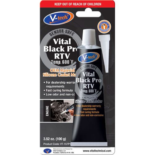 V-Tech Vital Black Pro RTV 100gm - VT157P