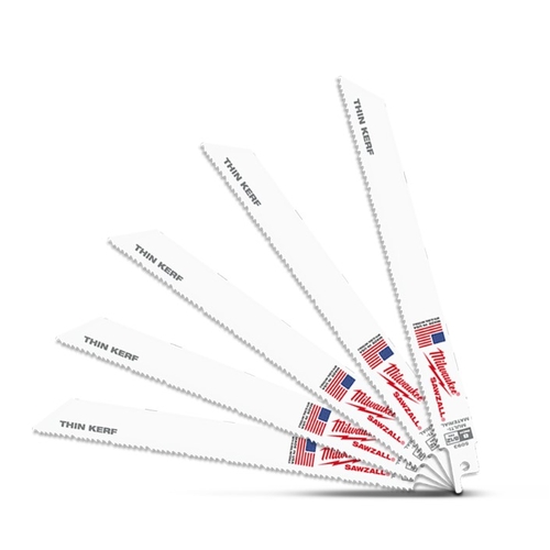Milwaukee 48005093 5-Pack 200mm 8/12 TPI SAWZALL Reciprocating Saw Blades