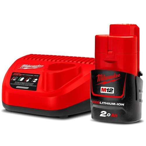 Milwaukee M12SP-201B 12V 2.0Ah REDLITHIUM Battery and Charger Set