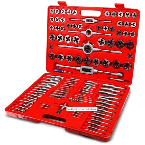 115 Pce Metric & Imperial Tap & Die Wrench Set - W139952