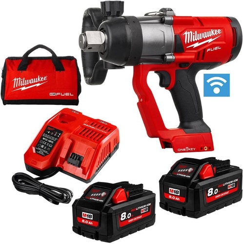 Milwaukee M18ONEFHIWF1-802B 18V 8.0Ah Li-ion Cordless Fuel ONE-KEY 1" High Torque Impact Wrench Combo Kit