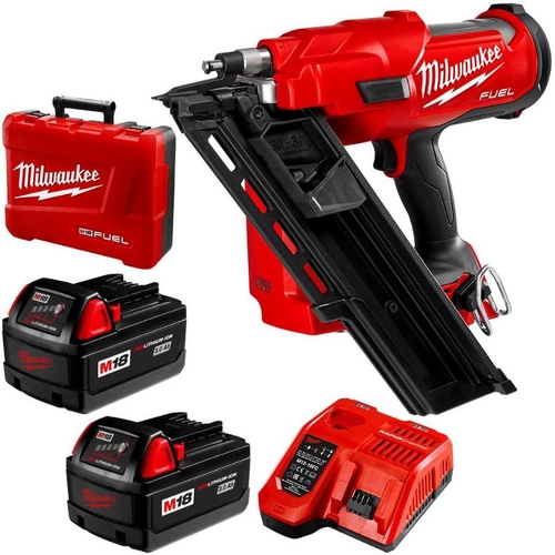 Milwaukee M18FFN-302C 18V 3.0Ah Li-ion Cordless Fuel 30°- 34° Framing Nailer Combo Kit