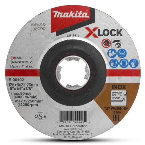 Makita E-00402-25 25-Pack 125mm (5") X-Lock Inox Grinding Disc