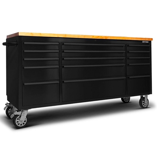 Daytona DBS72 Black Series 72" 15 Drawer Work Bench Tool Trolley - W164422