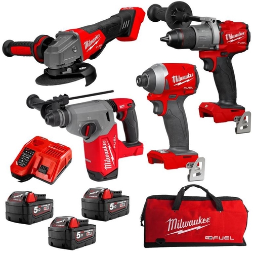 Milwaukee M18FPP4L2-503B 18V 5.0Ah Li-Ion Cordless GEN 3 Fuel 4pce Combo Kit