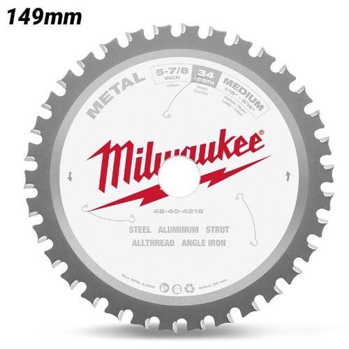 Milwaukee 48404215 149mm (5-7/8”) 34T Metal Circular Saw Blade - W184370