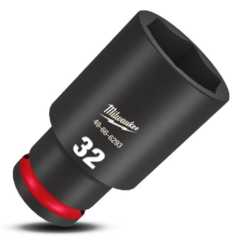 Milwaukee 49666293 1/2" Drive 32mm Metric Shockwave 6 Point Deep Impact Socket - W190361