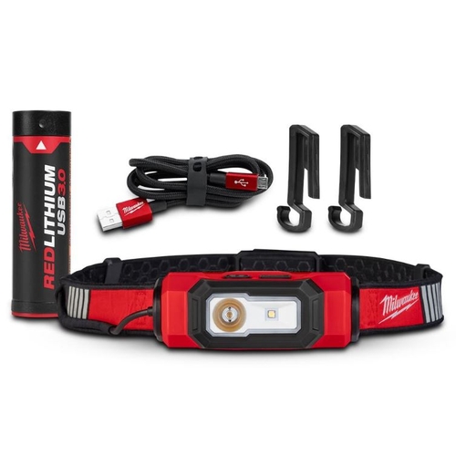 Milwaukee L4HLVIS301 4V 3.0Ah REDLITHIUM USB Rechargeable Beacon Hard Hat LED Headlamp Kit