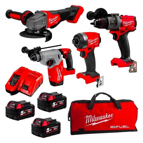 Milwaukee M18FPP4A3503B 18V 5.0Ah Li-ion Cordless FUEL 4pce Combo Kit