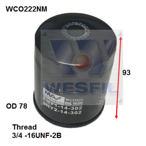 Oil Filter - WCO222NM