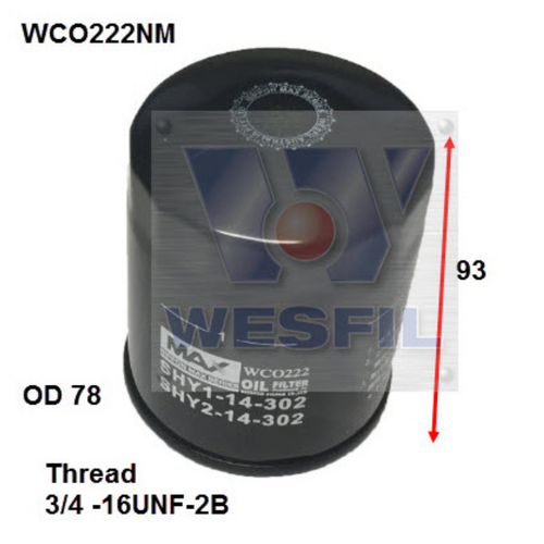 Oil Filter - WCO222NM