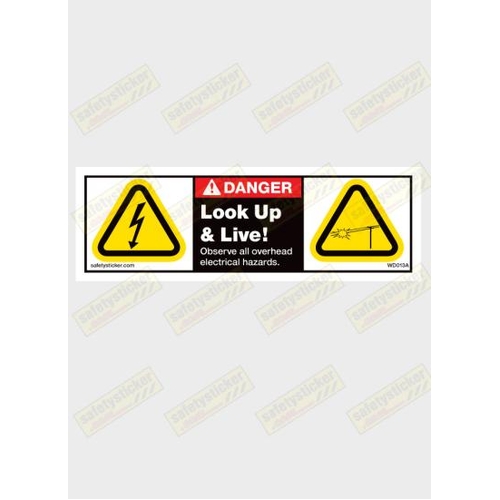 Warning Look Up And Live Decal