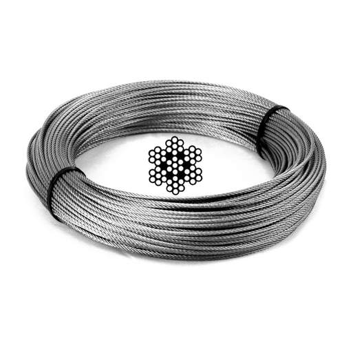 Wire Rope 2mm 7x19 GR316 Stainless Wire Rope Sling F/W Machine Swagged Soft eyes each end 200mm Long