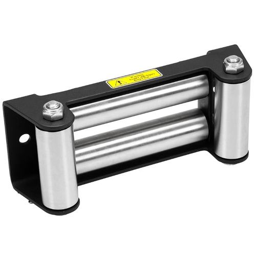Roller Fairlead, Large, Military Grade, Matt Black. Stainless Steel Rollers - WMRFMILSPEC