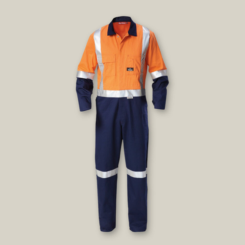 Yakka Y00262 Hi-Vis Day Night Cotton Coveralls  Orange Navy 112R