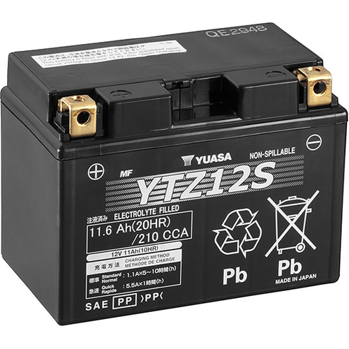 YTZ12S Yuasa Motorcycle Battery