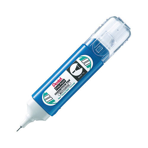 Pentel Correction Pen Steel Fine Tip 12Ml Box 12 White Ozone Safe Formula Out